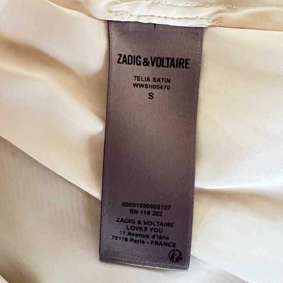 Zadig & Voltaire Telia Satin V-Neck Blouse - Picture 8 of 9